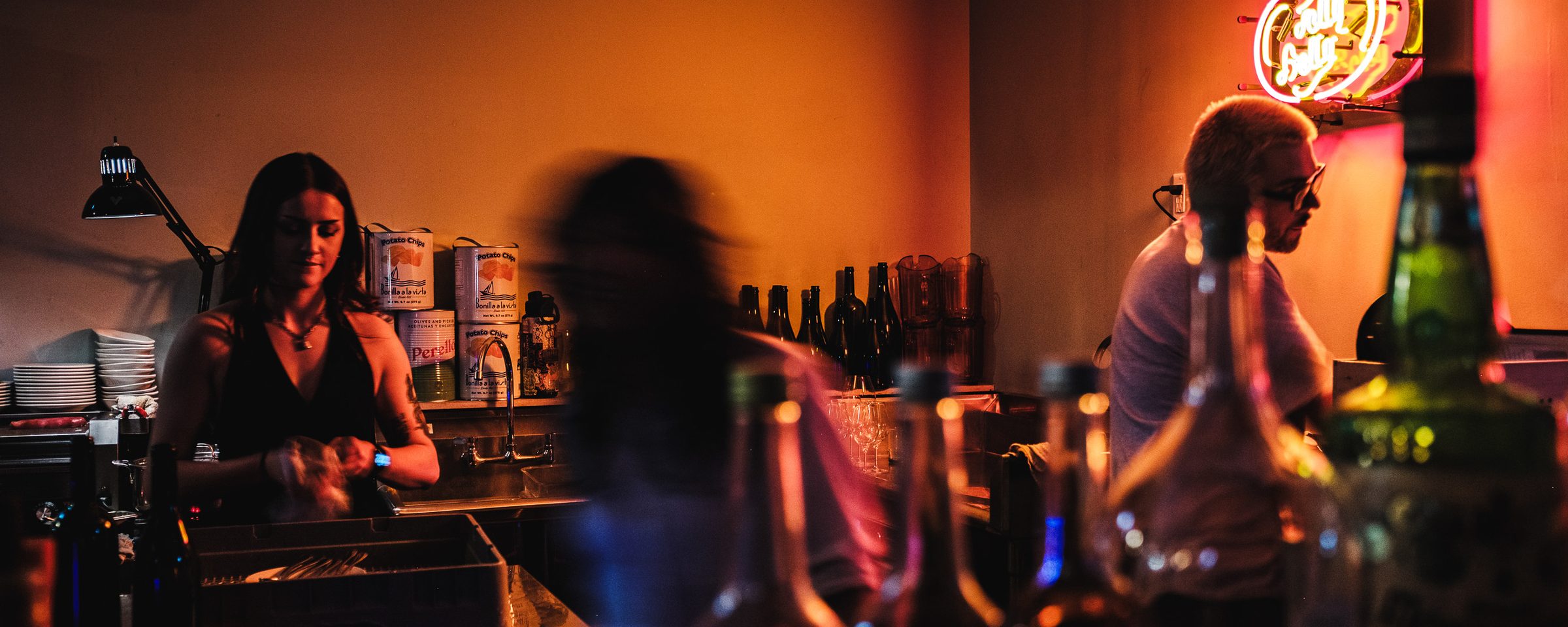 A Calgary bar in the evening