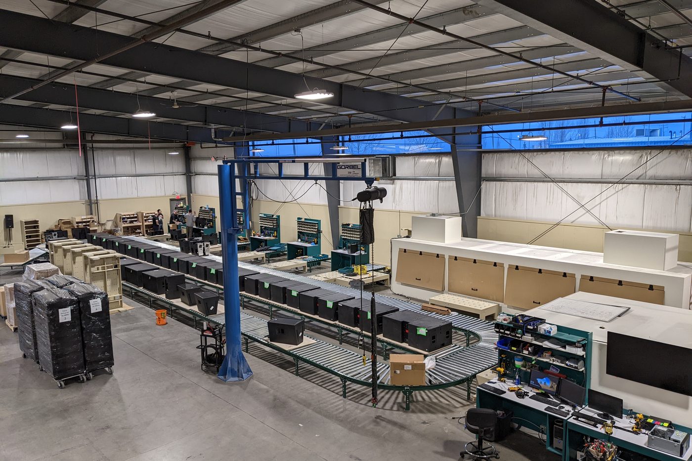 The manufacturing floor at PK Sound headquarters