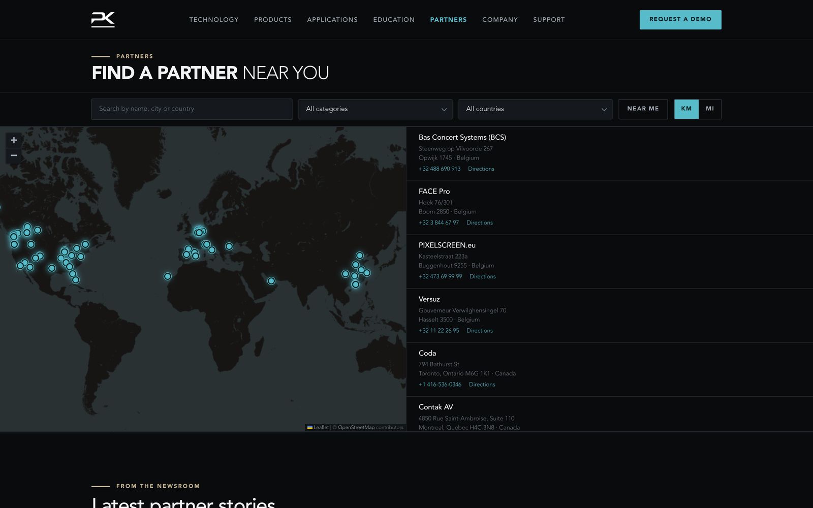 Partner Map — screenshot