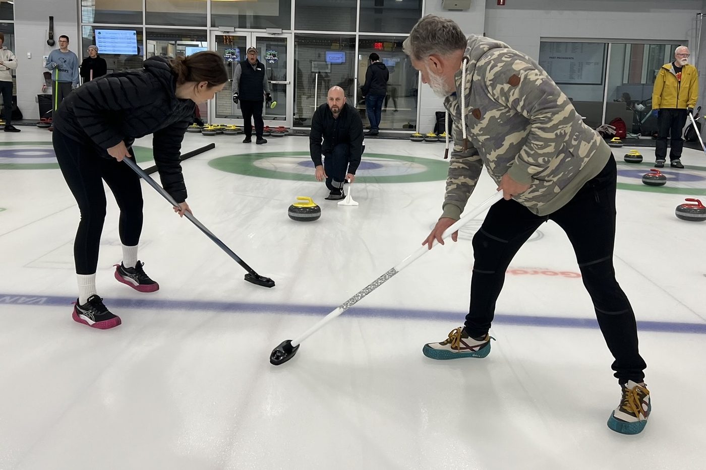 Curling on the ice in Calgary